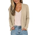 thumbnail image 3 of akafmk Cropped Cardigan for Women Lightweight Knit Cotton Cardigans Open Front Soft Elegant Versatile Casual Fall Cardigan, Size L, 3 of 8