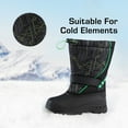 thumbnail image 3 of DREAM PAIRS Kids Boys Girls Waterproof Mid Calf Snow Boots Outdoor Insulated Winter Warm Duck Boots Black/Green Size 4, 3 of 7