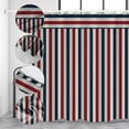 thumbnail image 5 of Blue Red Shower Curtain for Bathroom Geometrical Boho Stripe Lines Shower Curtain Set with Hooks Waterproof Fabric Modern Curtains 72x72 inches, 5 of 5