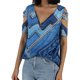 thumbnail image 1 of Lucakuins - Camiseta estampada con blusa para mujer, manga corta suelta con cremallera y cuello en V Lucakuins  moda, 1 of 9