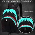 thumbnail image 3 of Shark Mouth School Backpack USB Charging Night Luminous Bag for Travel, 3 of 6