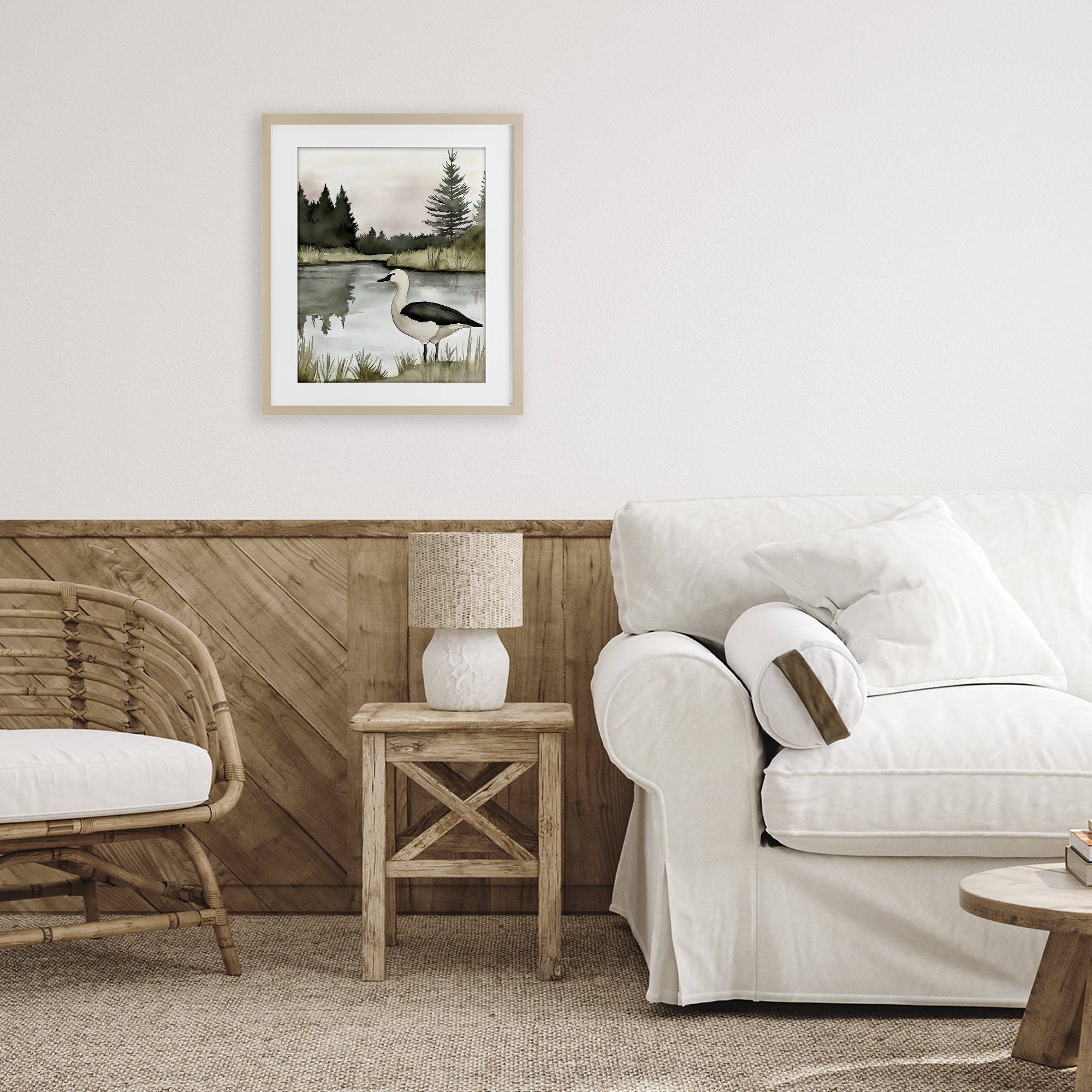 Stupell Industries Springtime Serenity Duck Birch Framed Print Under Glass, design by Riley B