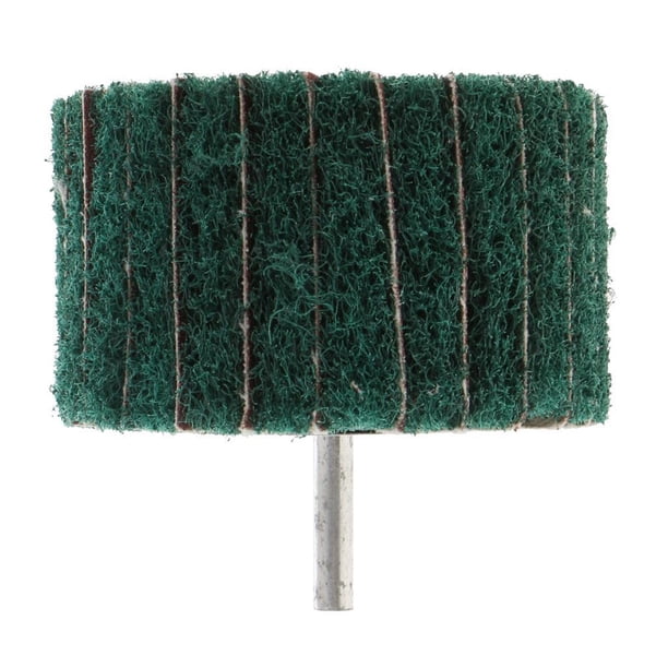 6mm Vástago 25mm-50mm Interleaf Rueda De Lijar Fibra Cabezal De Esmerilado Cabezal De Limpieza Pulido Muela De Pulido Para Metal 80 × 50 × 6 mm con grano verde Soledad Rueda de pulido de fibra de nylon