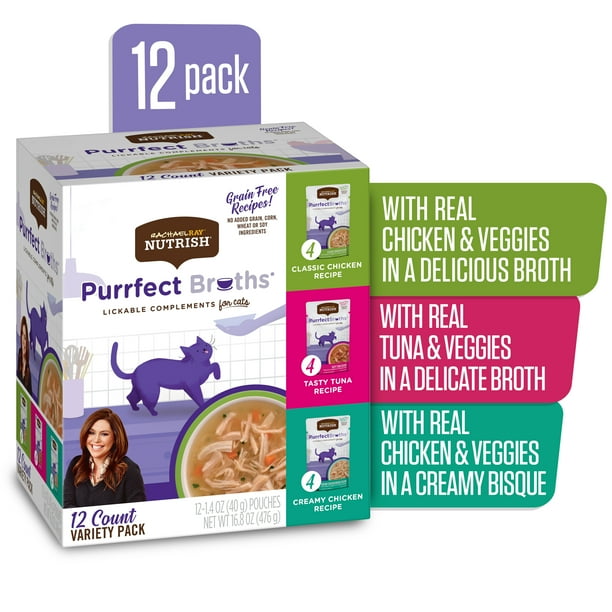 Rachael Ray Nutrish Purrfect Broths Grain Free Variety Pack, All