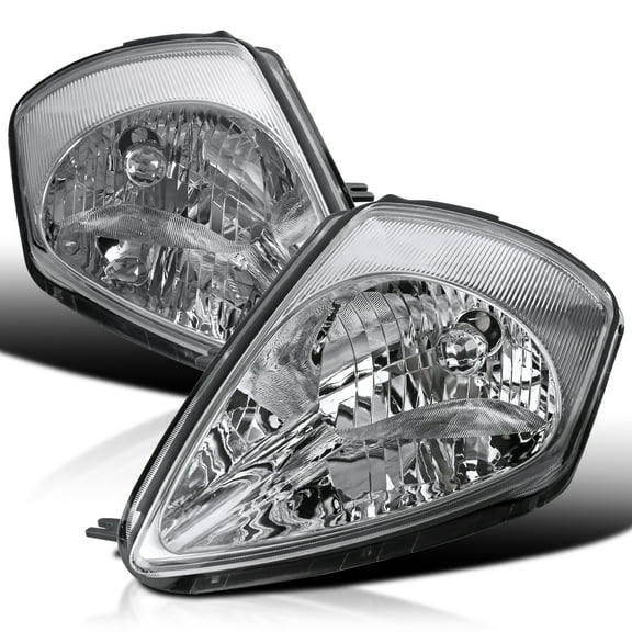 Spec-D Tuning Jdm Chrome Clear Headlights Compatible with 2000-2005 Mitsubishi Eclipse L R Pair Head Light Lamp Assembly