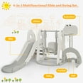 thumbnail image 4 of Costway 6 in 1 Toddler Slide and Swing Set Climber Playset w/ Ball Games White, 4 of 10