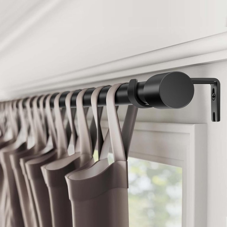 FantasDecor Adjustable Curtain Rod – 16 To 121 Inch Length, 1 Inch Diameter, Gold Color With Round Caps