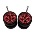 thumbnail image 1 of BELOVING 2 Pcs Roues et Pneus de Voiture RC 1/64 Remplace Directement Accessoires de Durabilité Rouge, 1 of 8