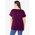thumbnail image 4 of Roaman's Women's Plus Size Cotton Ultimate V-Neck Tee, 4 of 6