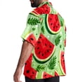 thumbnail image 3 of Watermelon Men's Short Sleeve Shirts, Casual, Printed, Button Down, Beach Shirt - Spread Collar Tops for Summer Beach Fun, 3 of 6