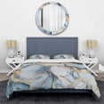 thumbnail image 3 of Designart "Tender Liquid Ink Art in Grey and Gold III" Fractals Bedding Covert Set - Abstract Grey Modern Bed Set With 2 Shams, 3 of 6