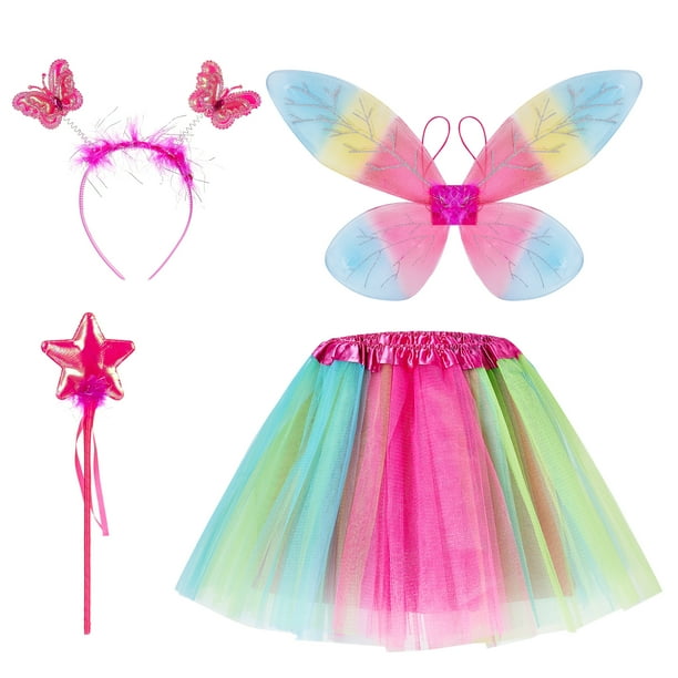 Girls Princess Fairy Costume Set with Fairy Wings Costume Fairy