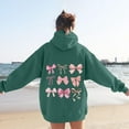 thumbnail image 2 of VISALY Hoodies Pullover Graphic Sweatshirts Sweatshirt for Women Trendy Hoodie Long Sleeve Preppy Clothes Casual Lightweight Womens Hoodies Pullover Soft Sweaters Sweaters Soft Sweaters Green Xl, 2 of 5