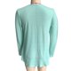 thumbnail image 3 of Camiseta de manga larga para mujer Escote ancho Frente plisado Blusas casuales de color puro sueltas Verde menta M, 3 of 3