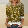 thumbnail image 2 of Awdenio Sweatshirts for Women Round Neck Three Quarter Sleeve Christmas Printed Top, Size S-3XL, 2 of 4