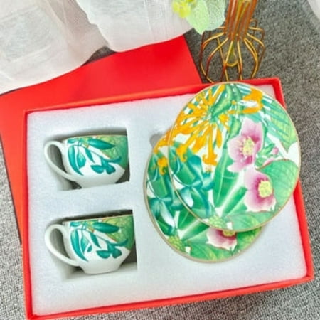 

Designer Porcelain Tea/Coffee And Saucers Set with spoon Gift Box