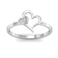 thumbnail image 2 of Solid Silver Heart Shaped Ring Moissanite Ring Passionate Love Ring, Gift Ring for Beloved, 2 of 5