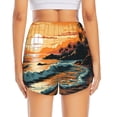 thumbnail image 2 of Lsque Serene Ocean Sunset Printed Women's Running Shorts with Liner Pockets,Elastic Quick Dry Workout Athletic Gym Yoga Shorts,Womens High Waist Shorts-Large, 2 of 9