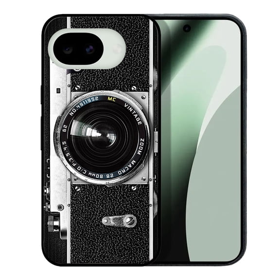 WIRESTER Shockproof Soft Rubber Cover Case for Google Pixel 10a 6.3" 2026, Retro Vintage Camera Zoom