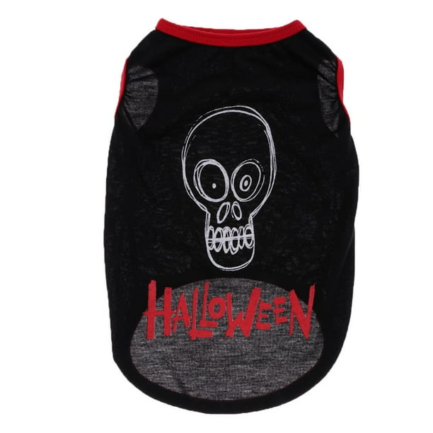 Chaleco para mascotas, disfraz de Halloween para perro, camiseta divertida para perro Black L