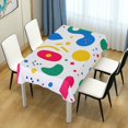 thumbnail image 4 of Yayeee Tablecloths 54" x 54" Rectangle Wrinkle Resistant Party Table Cover, Colorful Round, 4 of 8