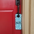 thumbnail image 4 of Blue Mermaid Pattern with Seashells Fish Manta Rays Ocean Plastic Door Knob Hanger Sign, 4 of 6