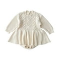 thumbnail image 2 of Kids Sweaters Girls Fall Outfits Babys Girls Solid Spring Winter Long Sleeve Knit Sweater Romper Bodysuit Dress Clothes, 2 of 7