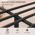 thumbnail image 5 of Heavy Duty Metal Twin Platform Bed Frame with Headboard and Footboard, Industrial Style Steel Slat Mattress Foundation, No Box Spring Needed, Black, 5 of 7