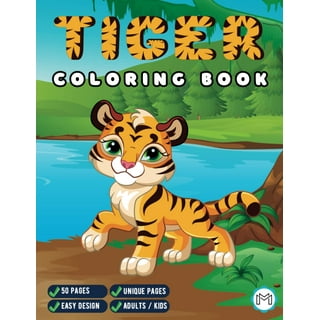 Baby Tiger Coloring Book 50 Pages Wildlife Coloring Book For