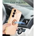 thumbnail image 5 of for Pink Samsung Galaxy S23 FE Case with Ring Holder Kickstand [with Magnetic] Soft TPU Bumper, Glitter Gold Electroplated Cover Full Camera Protective Phone Case for Galaxy S23 FE 2023, 5 of 12