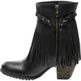 thumbnail image 3 of Harley-Davidson Women's Retta Black or Tan 6-Inch Stacked Heel Booties, D83985  BLACK, 3 of 7