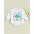 thumbnail image 2 of Bagilaanoe Newborn Baby Girl Spring Romper Sweatshirt Long Sleeve Bodysuits Letter Print Pullover 3M 6M 12M 18M Infant Casual Tee Tops, 2 of 8
