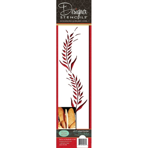 Designer Stencils Wheat Cake Stencil, Beige/semi-transparent
