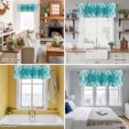 thumbnail image 5 of Sea White Coral Valance Curtain Marine Green Background Modern Art Window Valances Rod Pocket Short Curtains Window Treatments for Kitchen Bedroom Bathroom Laundry 42" x 12", 5 of 9