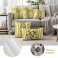 thumbnail image 6 of Yellow Lemon Stripes Outdoor Waterproof Pillow Covers, Summer Spring Fruit Flowers Leaves Decorative Square Throw Pillowcase Sofa Cushion Sham for Patio/Couch/Chair, 16"x16" 2 Pack, 6 of 8