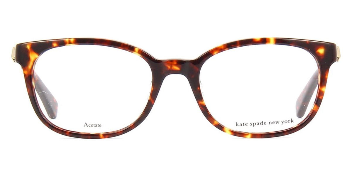 Kate Spade Full Rim Rectangular Dark Havana Eyeglasses 