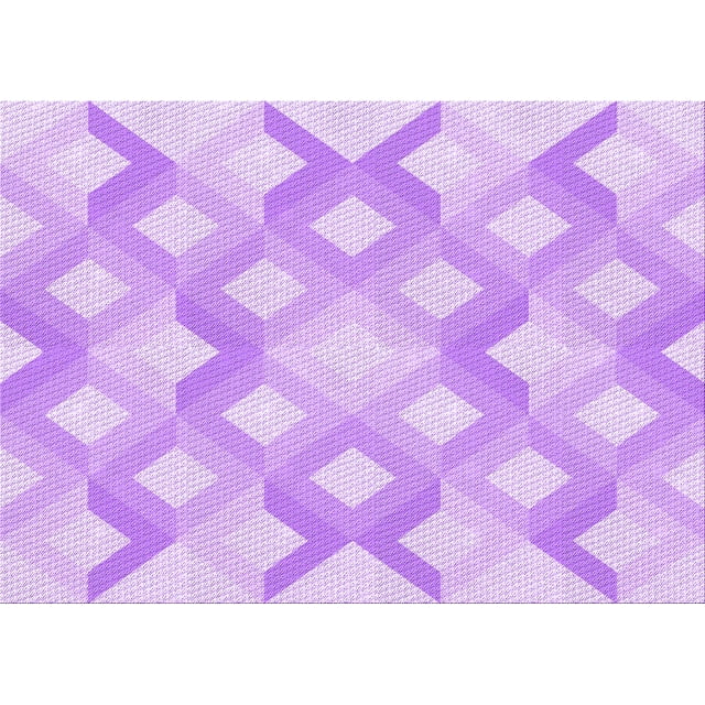 Ahgly Company Machine Washable Indoor Rectangle Transitional Heliotrope Purple Area Rugs, 3' x 5'