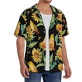 thumbnail image 3 of Salouo Sunflowers And Bird Pattern Cuban Collar Shirts for Men Button-Down Shirt Men's Short Sleeve Shirts Hawaiian Shirts Casual Shirts -Medium, 3 of 6