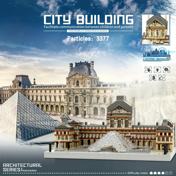 The First Of The World's Four Museums - France's Louvre Building Blocks Three-
