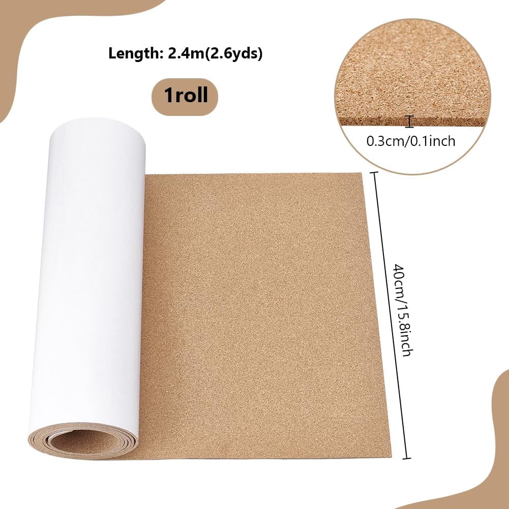 94x11.8 inch Cork Board Roll 1/8 inch Thick Self Adhesive Corkboards Cork Tiles Pin Board Bulletin Board Wall Bulletin Boards for Wall for Home Office School Display Boards Decor