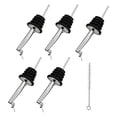 thumbnail image 1 of 5pcs Stainless Steel Classic Bottle Pourers Tapered Spout - Liquor Pourers with Rubber Dust Caps, 1 of 4