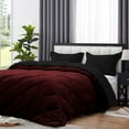 thumbnail image 4 of DNG Creations 3 Piece Reversible Diamond Pattern Comforter Solid - 100% Egyptian Cotton, 800 TC ( Oversized King - Size ) All-Season 550 GSM ( Wine/Black Colour ), 4 of 7