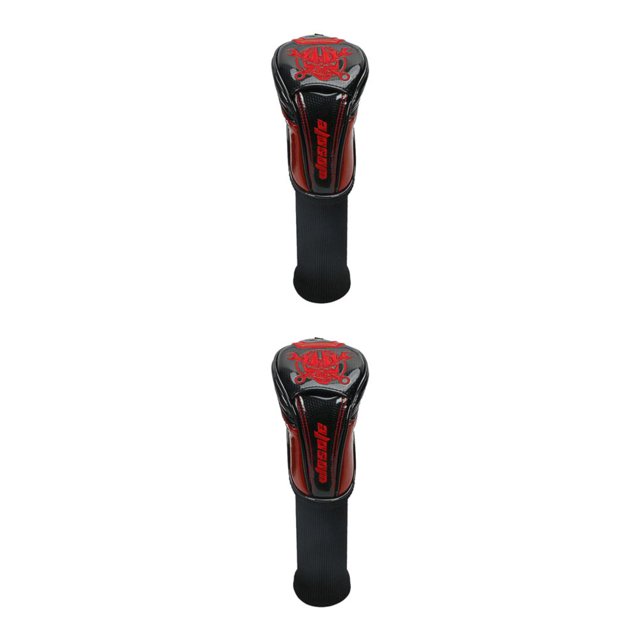 relayinert Couvre-Chef Durable pour Joueur de Golf en Cuir PU Protection Tête de Club Noir 37CM 2ensemble