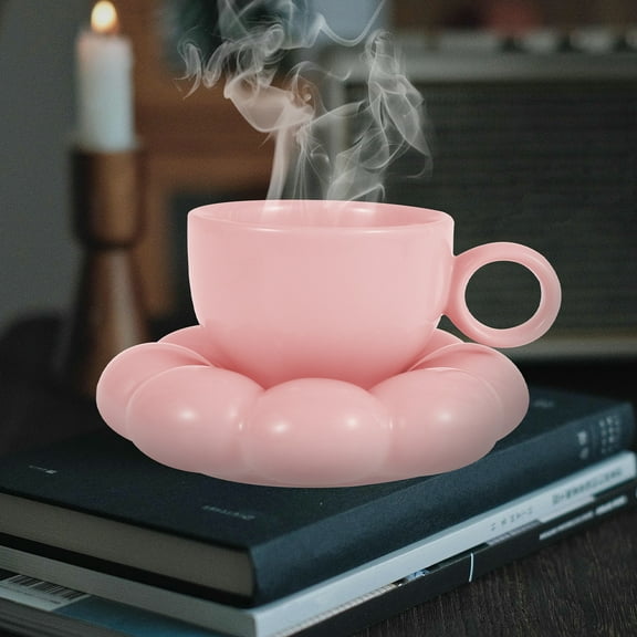 Austok Ceramic Coffee Mug with Saucer Set 200ml Ceramic Coffee Cup with Sunflower Saucer and Spoon Cute Ceramic Tea Cup and Saucer Set Beautiful Ceramic Tea Mug with Saucer for Home Office