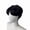 Black, variant on Men's Medium Parted Short Hair Fluffy Wig - Natural Look & Breathable Comfort for Daily Wear
