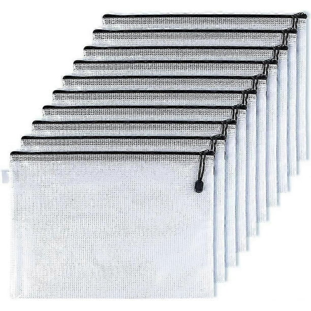 10 Pieces A4 Zipper Document Folder Pouch File Bags Briefcases for Office Supplies Cosmetic Storage