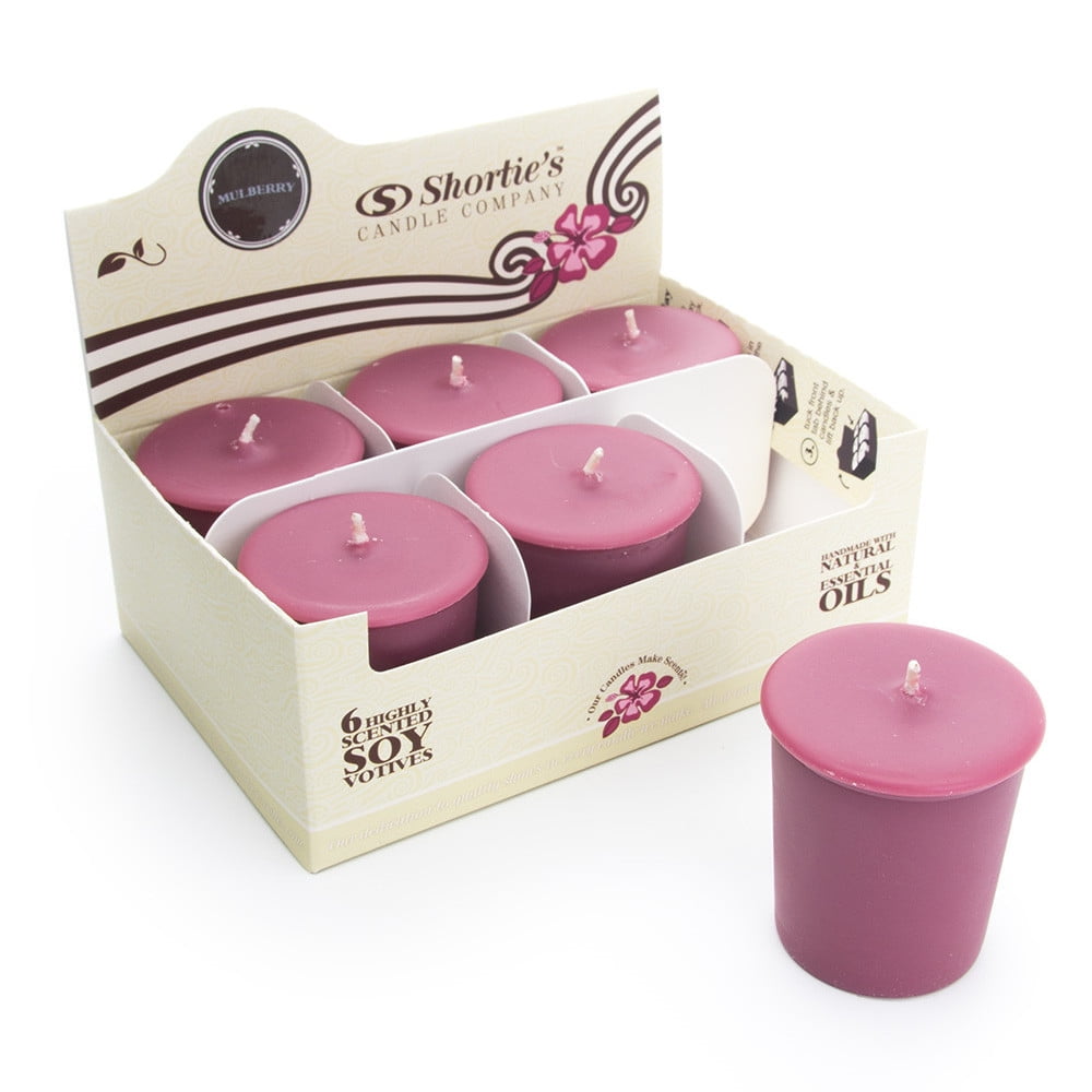Mulberry Soy Votive Candles Scented with Natural Fragrance Oils 6 Dark Red Natural Votive