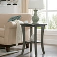 thumbnail image 3 of Leick Home Boa Round Solid Wood End Table with Shelf in Rustic Gray, 3 of 15