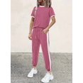 thumbnail image 4 of FreshPretty Womens 2 Piece Outfits Summer Tracksuit Sets Short Sleeve Tops Travel Long Pants Jogger Lounge Set, 4 of 8
