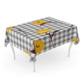 thumbnail image 1 of LADDKE Blue Flower Floral Yellow Blooming on Light Grey and White Gingham Checked Abstract Bea Tablecloth Table Desk Cover Home Party Decor 60x120 inch, 1 of 1